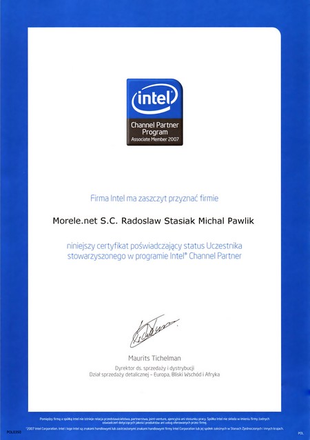 Intel Platinium Partner