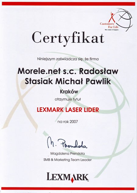 Autoryzowany Partner oraz Laser Lider Lexmark