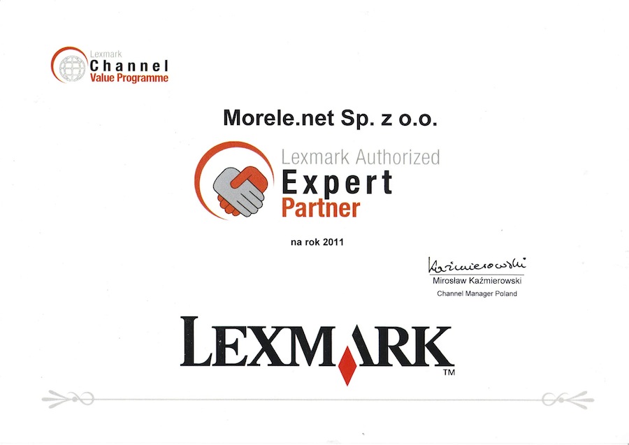 Autoryzowany Partner oraz Laser Lider Lexmark