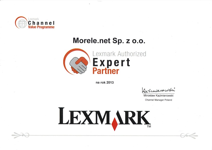 Autoryzowany Partner oraz Laser Lider Lexmark