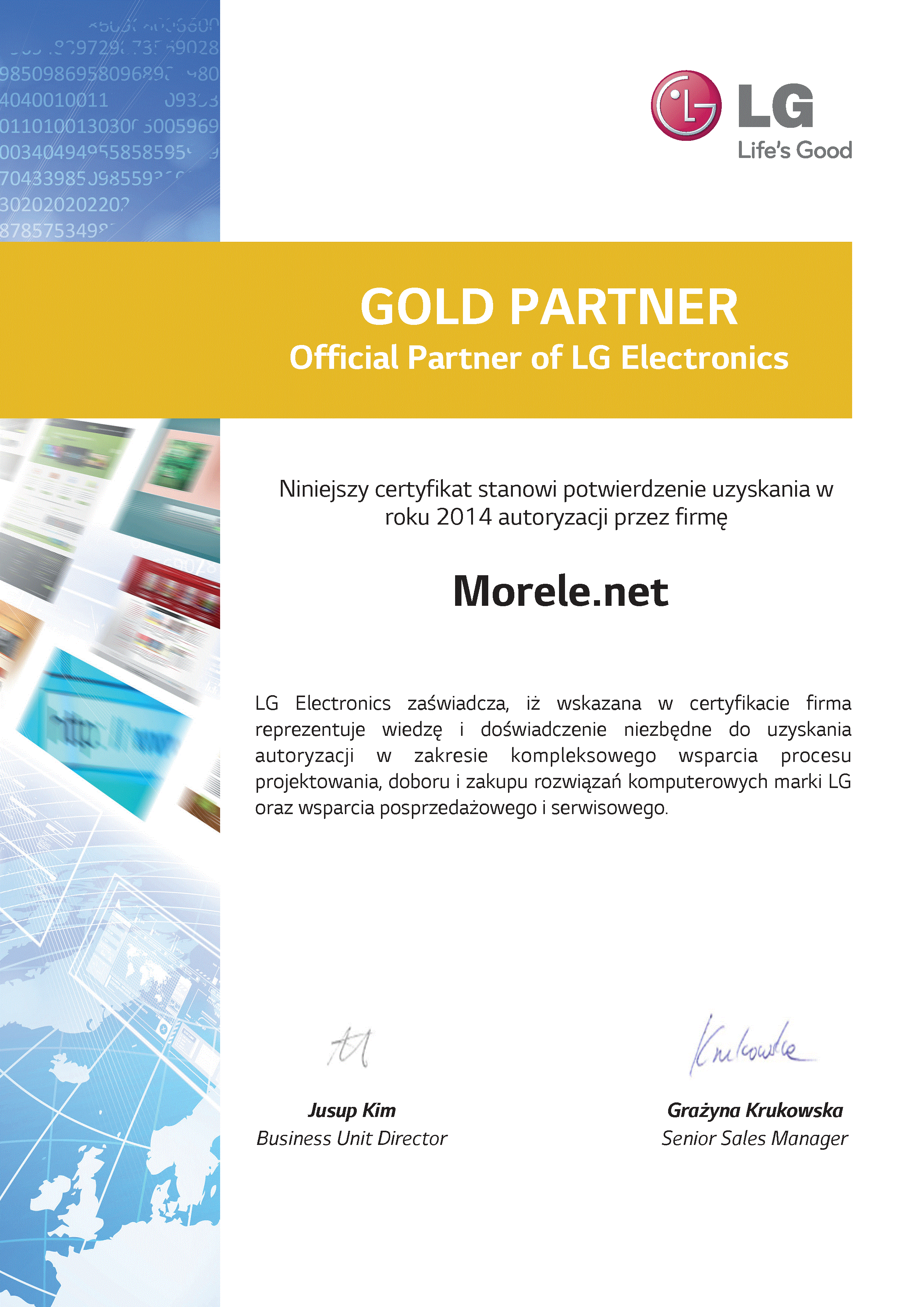 GOLD Partner LG Electronics
