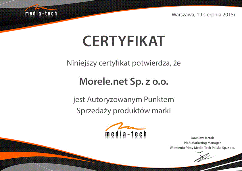 Certyfikat Autoryzowanego Punktu Sprzedaży