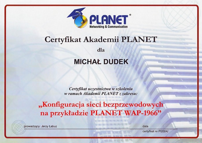 Autoryzowany Partner Planet Networking & Communication