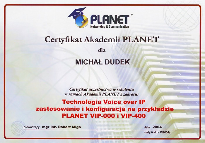 Autoryzowany Partner Planet Networking & Communication
