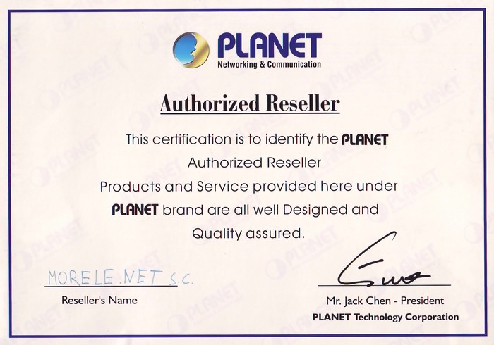 Autoryzowany Partner Planet Networking & Communication