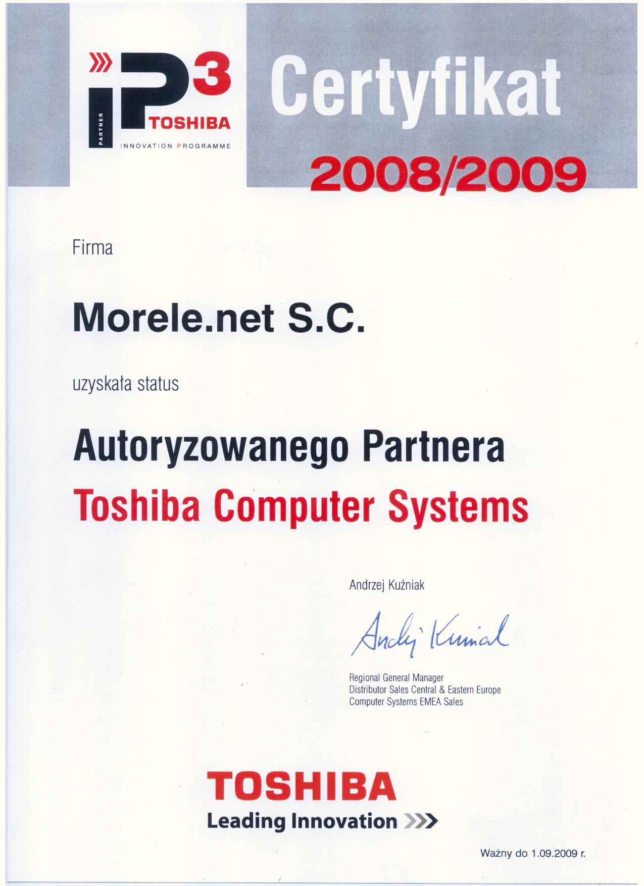 Autoryzowany Reseller Toshiba