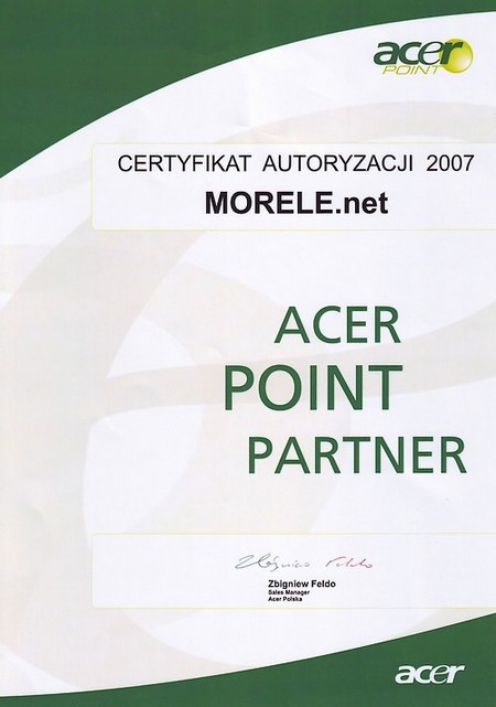 Autoryzowany Partner oraz Sales Expert Acer Point Group