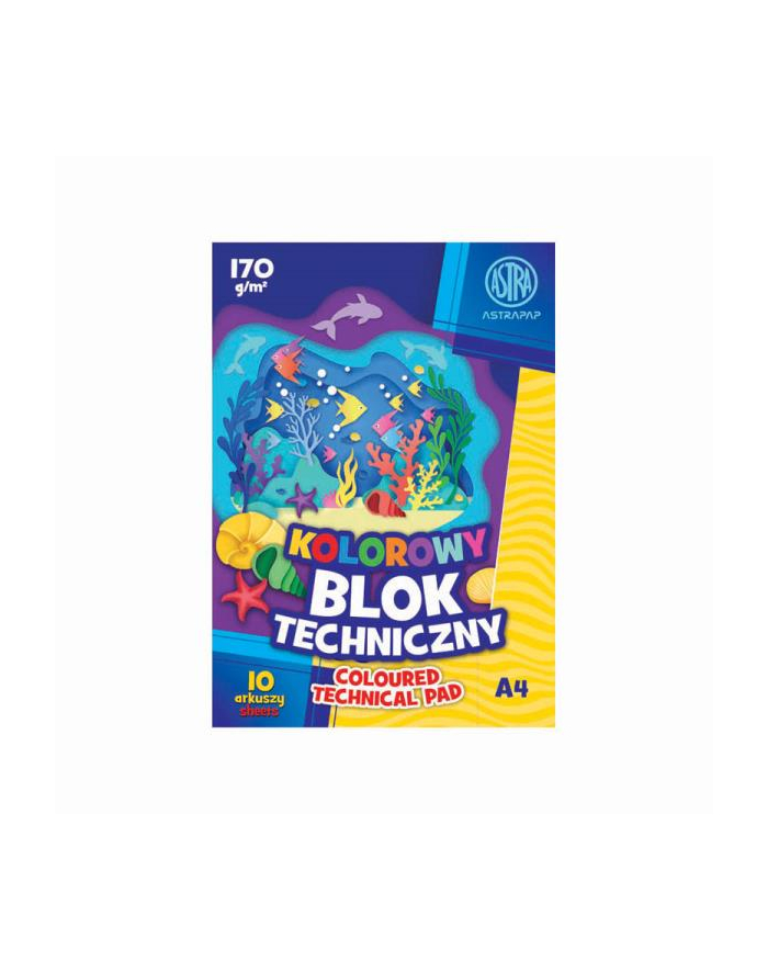 Blok techniczny A410K 170g kolorowy ASTRAPAP – Idealny dla młodych artystów