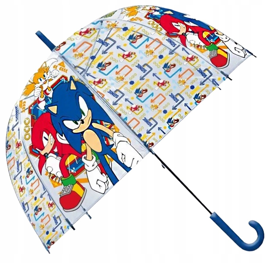 Parasolka przezroczysta automatyczna 48cm Sonic The Hedgehog – Idealna dla dzieci