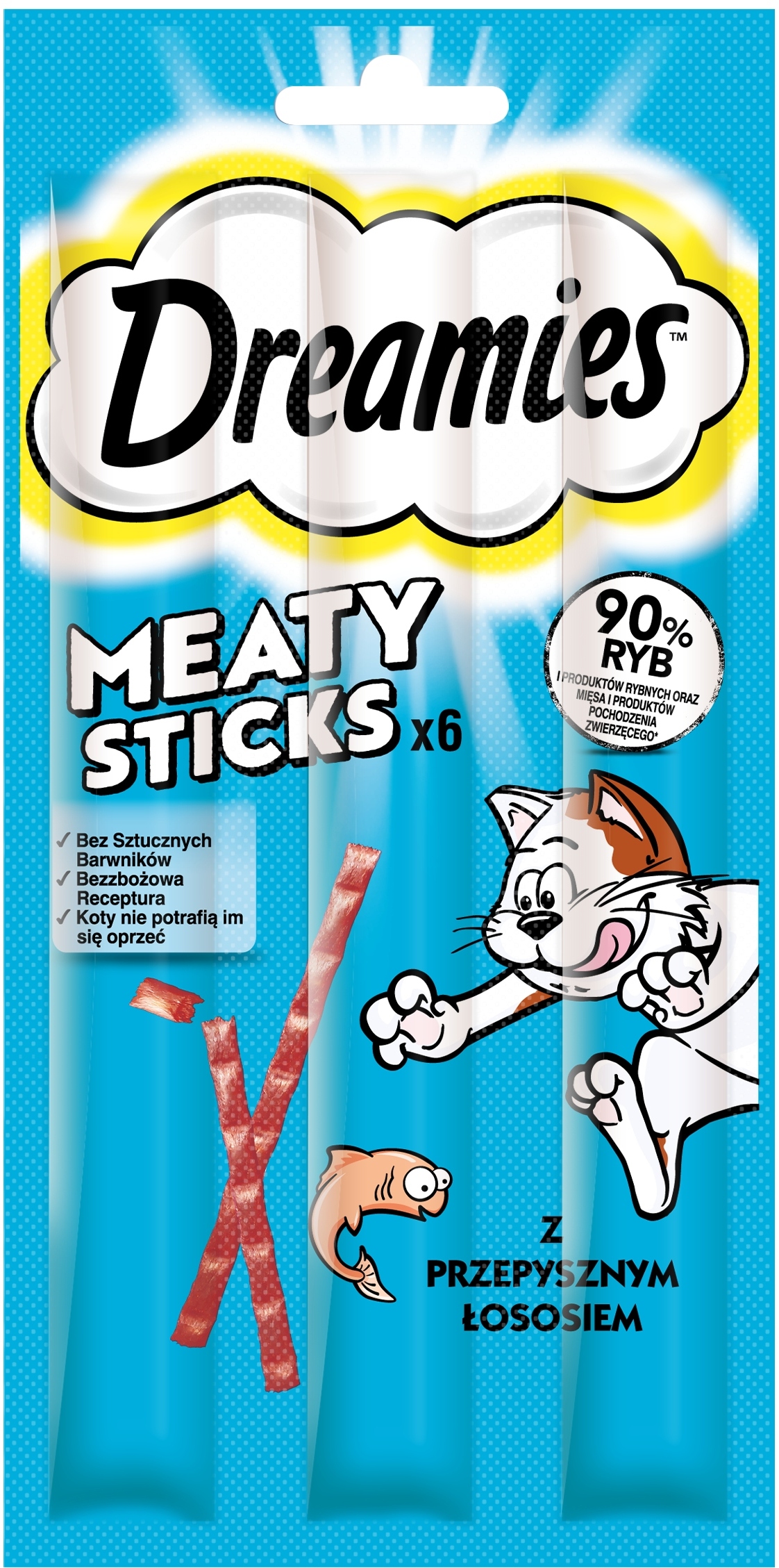 DREAMIES PAŁECZKI Z ŁOSOSIEM PRZYSMAK KOTA 30G – Smakowita przekąska dla Twojego pupila