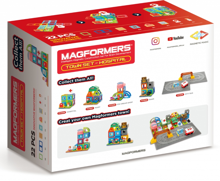 Magformers Town Set - Szpital – Kreatywna zabawa dla dzieci