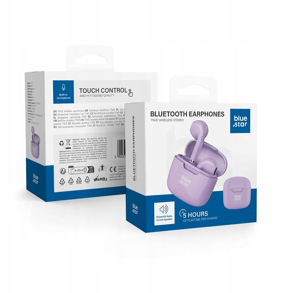 Słuchawki bezprzewodowe Bluetooth TWS FI7 fioletowe – Nowoczesny dźwięk w stylowym wydaniu