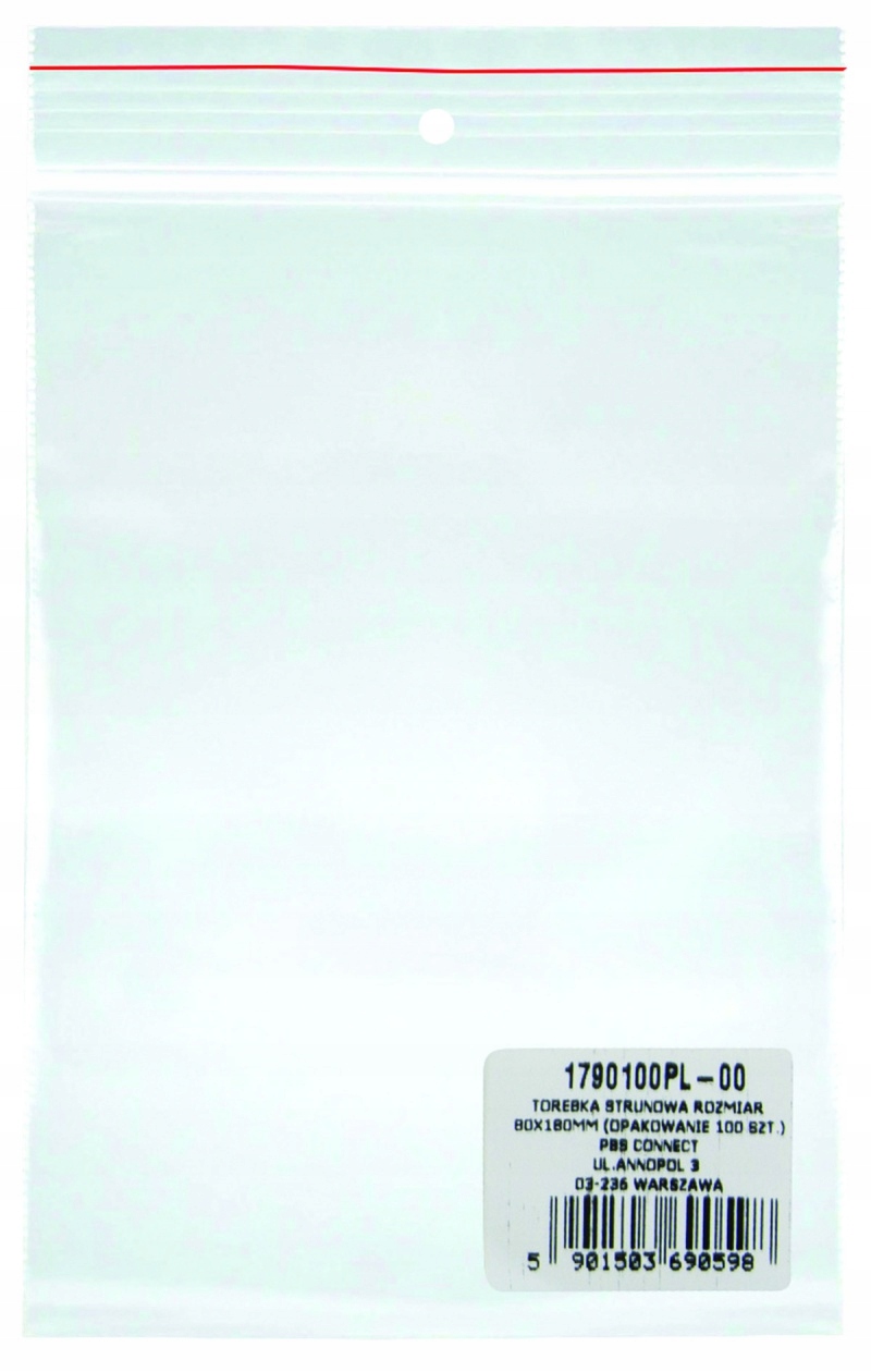 Torebka strunowa OFFICE PRODUCTS, LDPE, 80x180mm, 100szt. – Praktyczne rozwiązanie do przechowywania