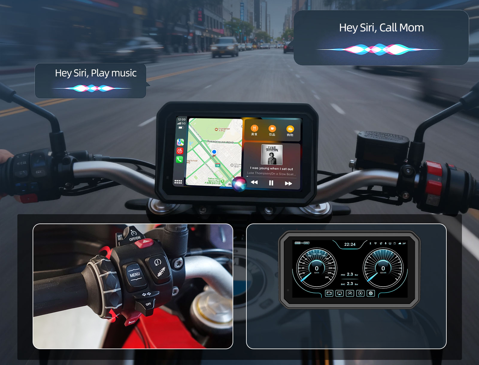 Ekran motocyklowy Medialove MW-6 do BMW 6,25” – Nowoczesne rozwiązanie dla motocyklistów