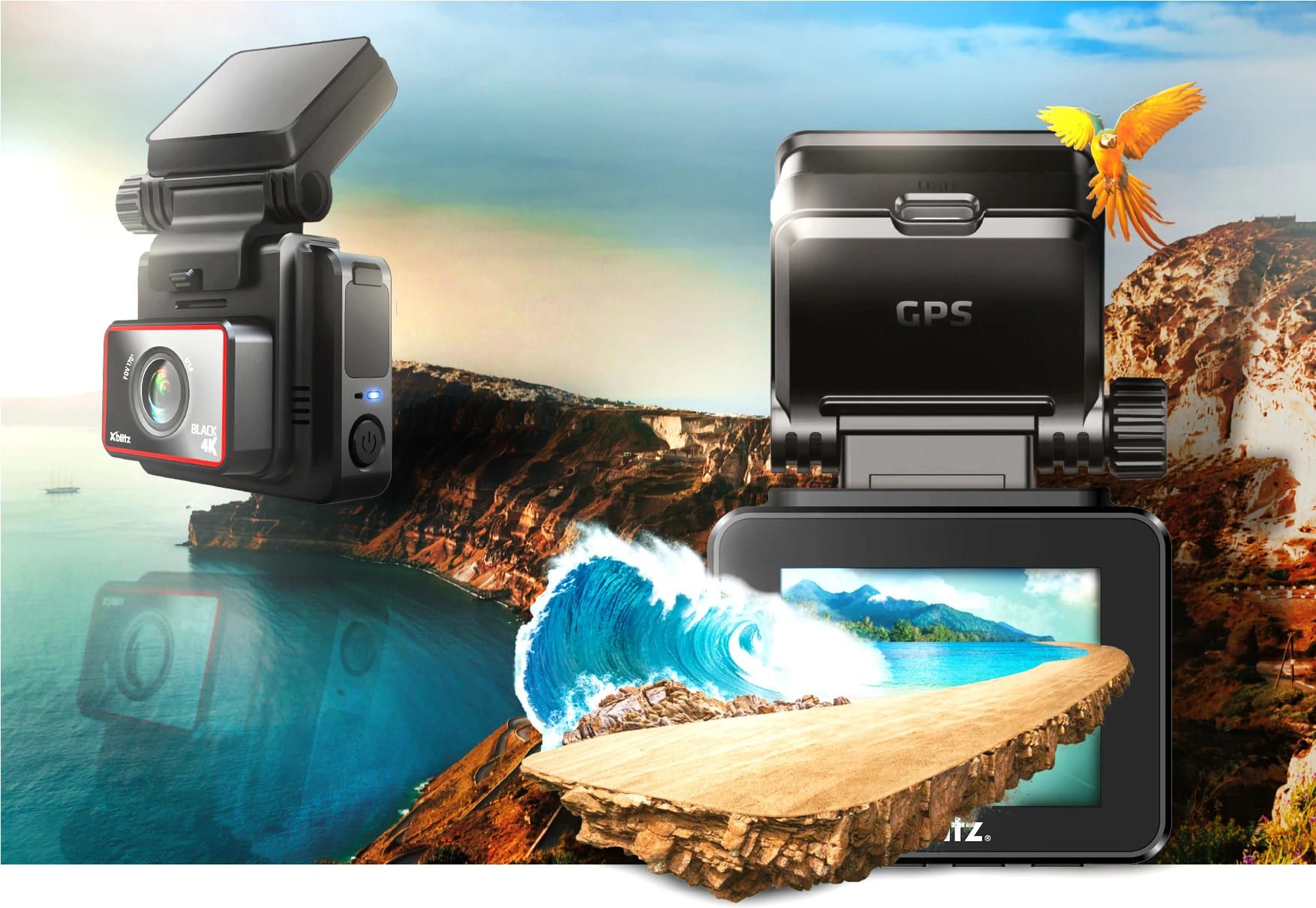 Kamera samochodowa z wbudowanym modułem gps Xblitz Black 4K
