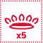 5 palników gazowych