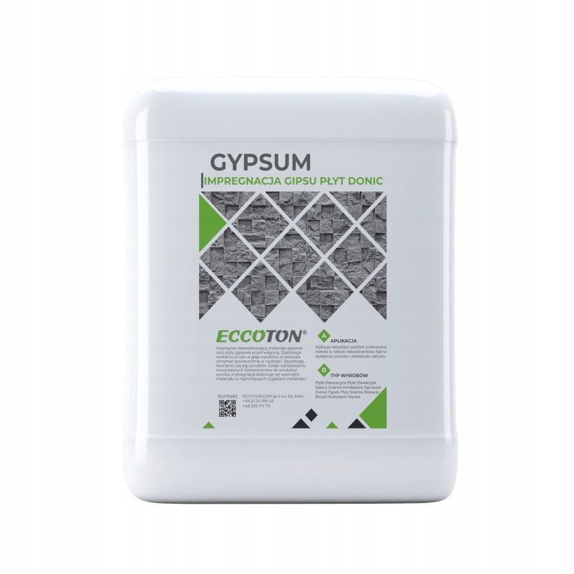 Impregnat do Sztukaterii Gipsowej Płytek Elewacji ECCOTON Gypsum 20L – Skuteczna ochrona dla Twoich gipsowych powierzchni