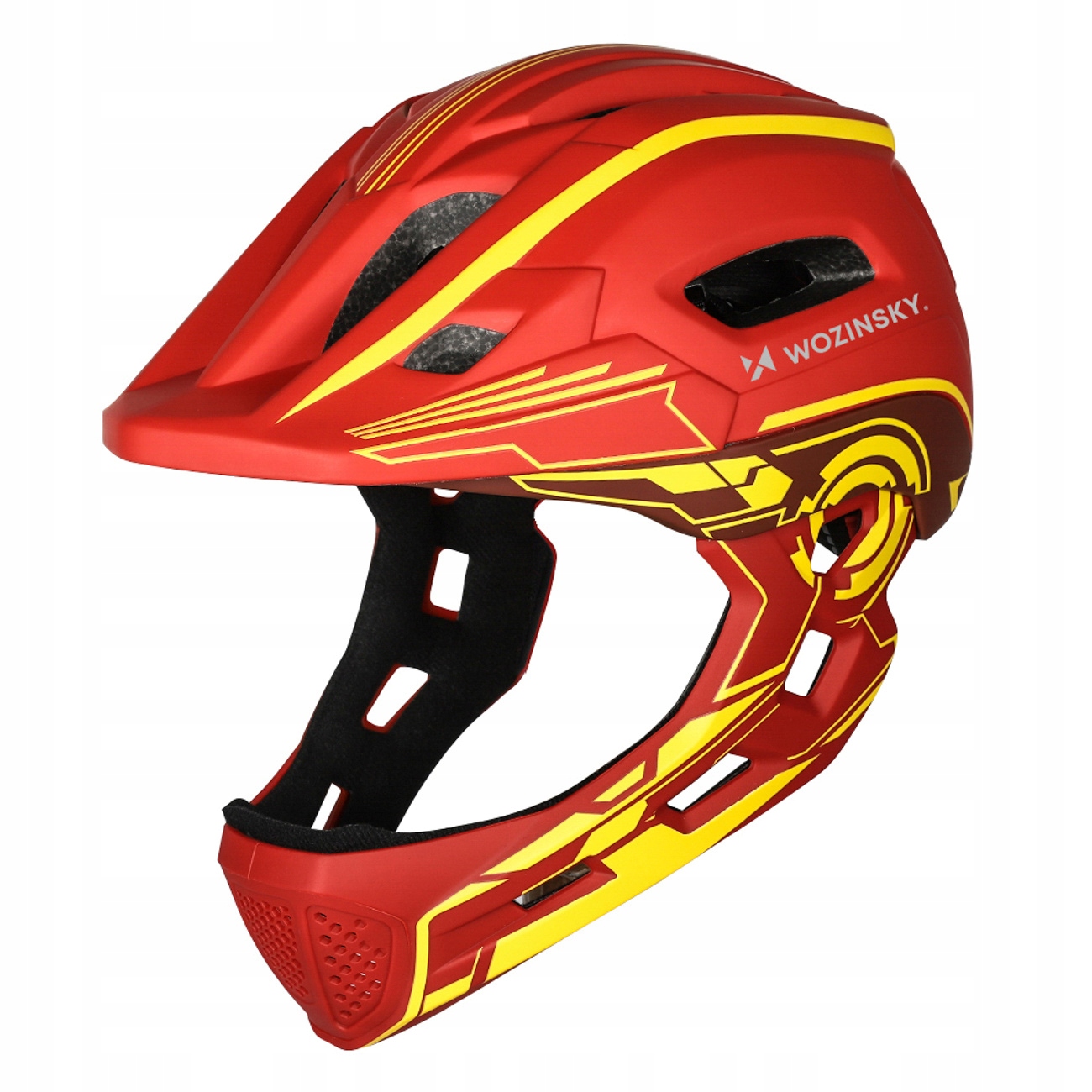 Kask rowerowy fullface dziecięcy Wozinsky z tylną lampką USB S – Bezpieczna jazda dla najmłodszych
