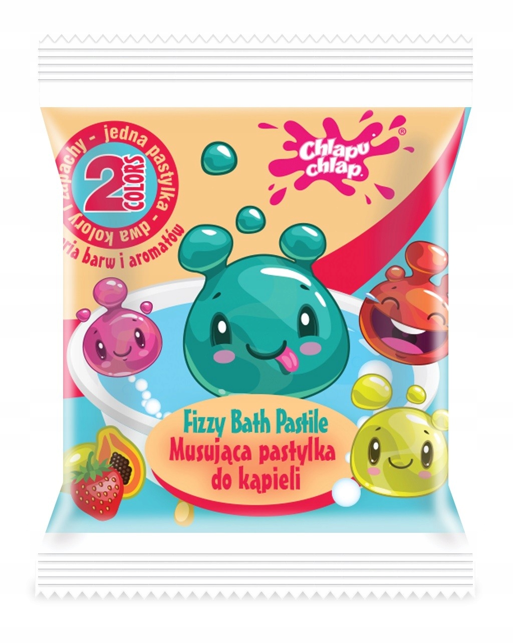 Relaksująca kąpiel z musującą pastylką o zapachu mango i truskawki