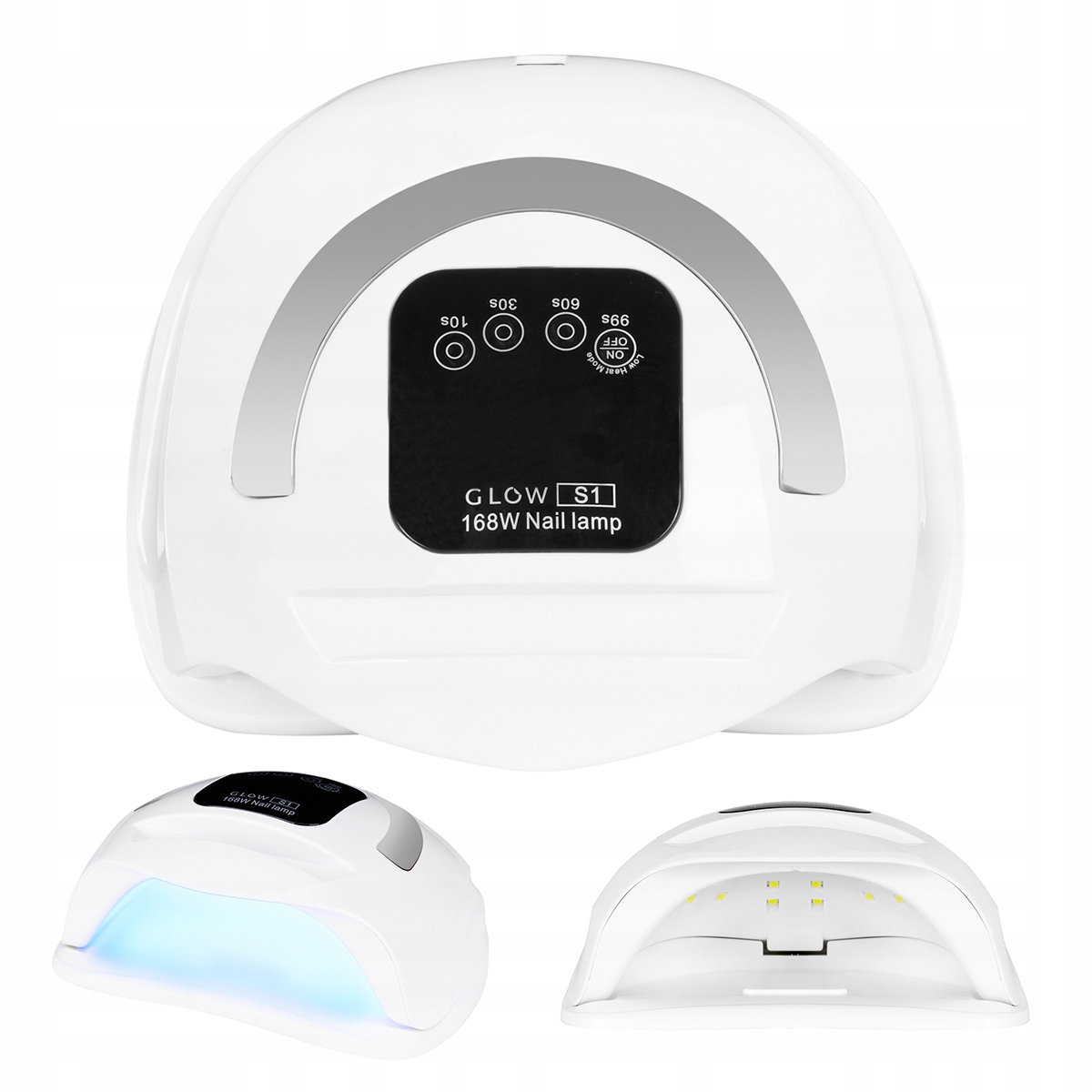 Lampa UV Dual Led Glow S1 168W srebrna – Profesjonalne oświetlenie do manicure