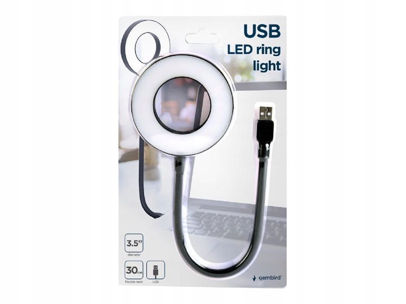 Lampka USB Gembird NL-LEDRING-01 – Idealne oświetlenie do pracy i nagrań