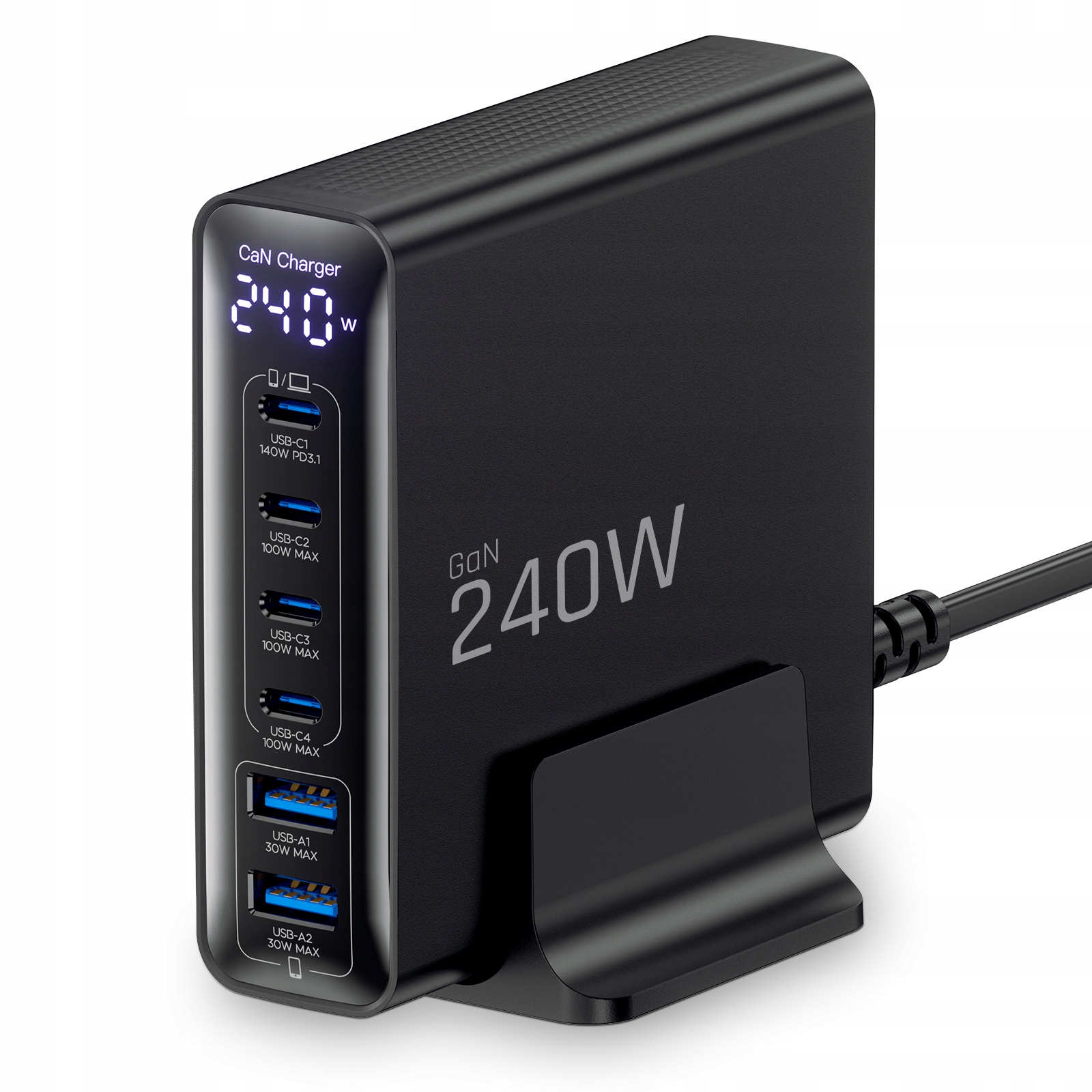 Sześć portów do szybkiego ładowania – 4× USB-C i 2× USB-A