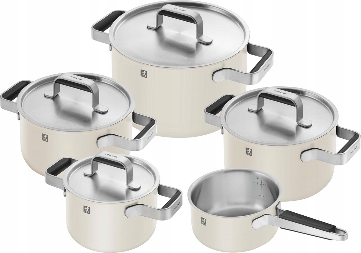 ZWILLING Pure – Zestaw 5 garnków w kolorze kości słoniowej