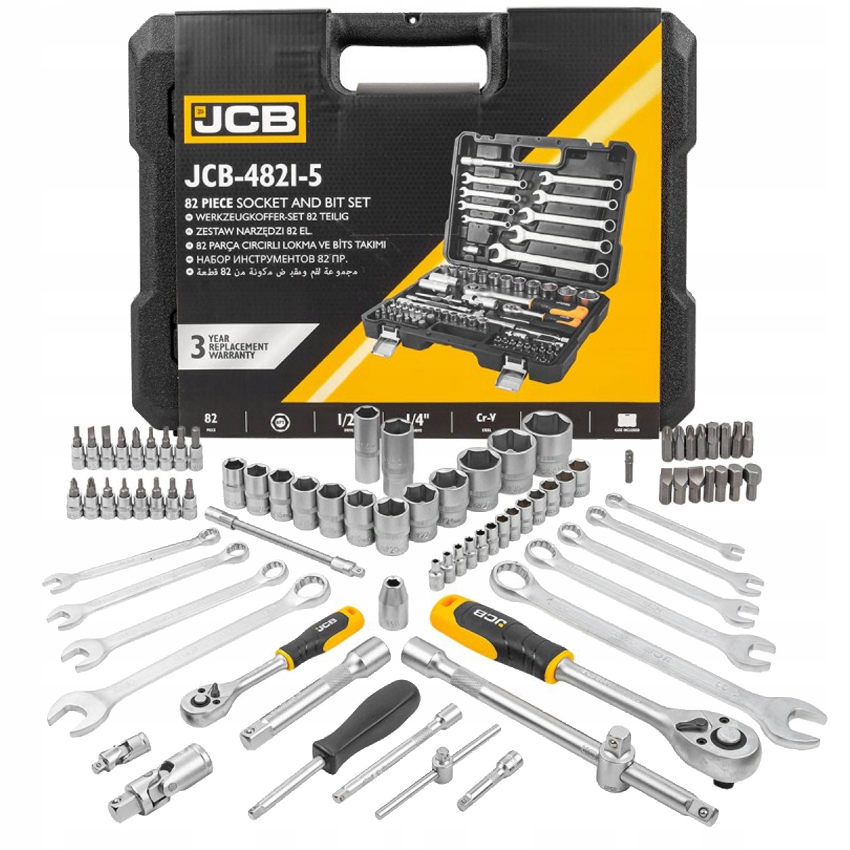 Zestaw narzędzi JCB ZESTAW KLUCZY 82el. 1/2