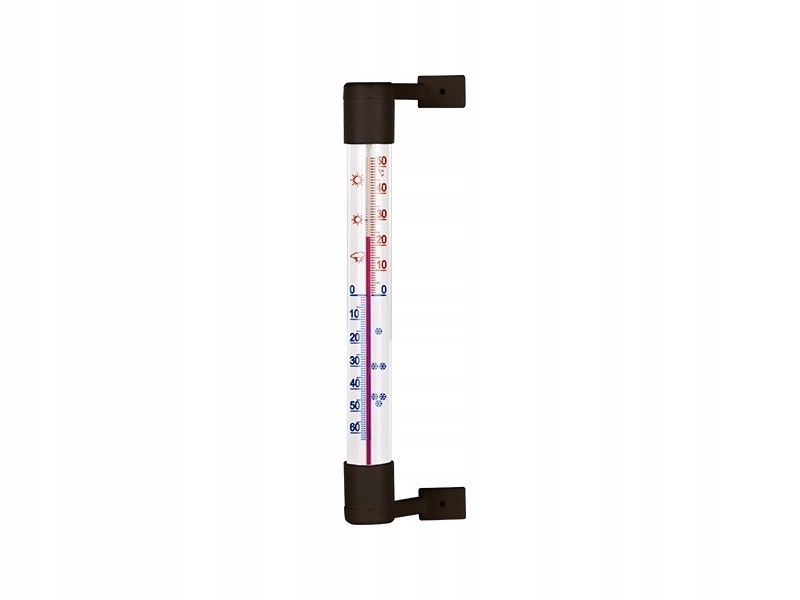 Termometr zewnętrzny samoprzylepny brązowy 18,1 cm – Idealny do pomiaru temperatury na zewnątrz