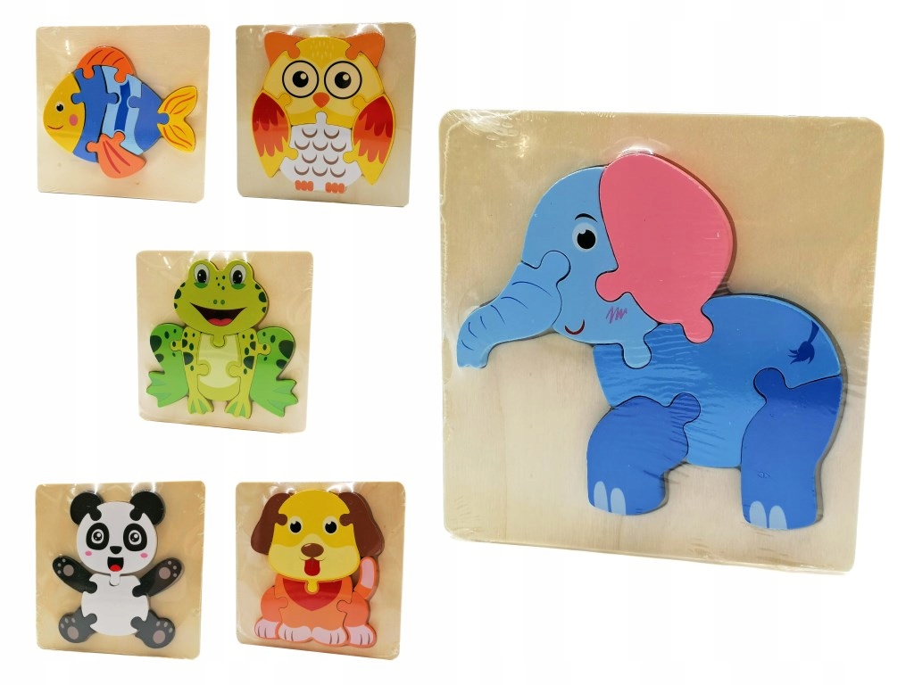 Układanka puzzle zwierzęta MIX – Kreatywna zabawa dla najmłodszych
