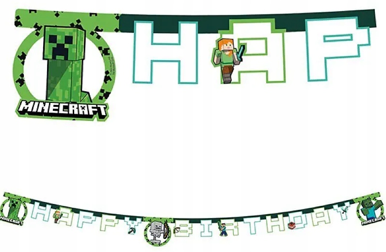 Baner Wesołych Urodzin - Minecraft