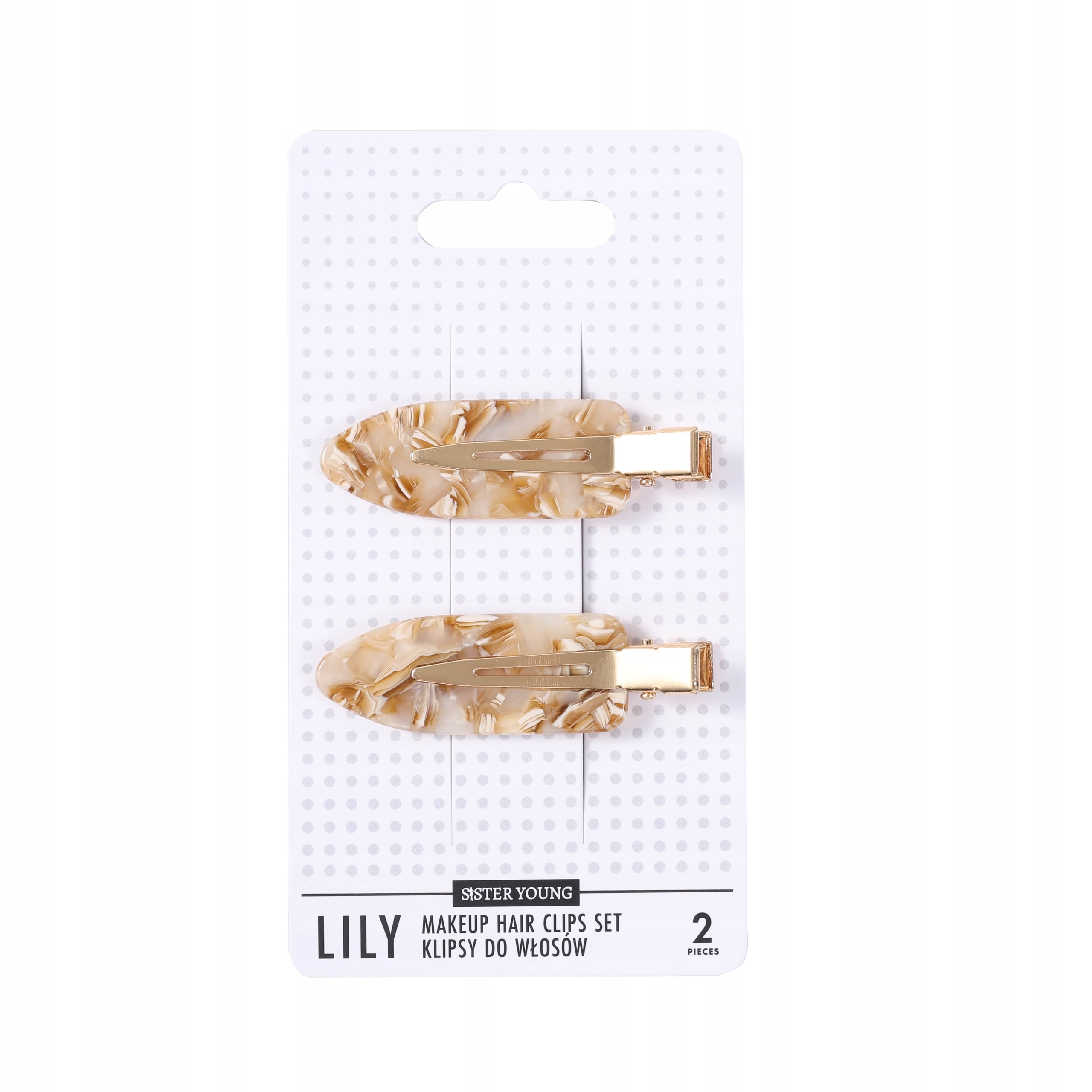 Sister Young LILY Klipsy do Włosów do Makijażu Milk Apricot – Idealne do stylizacji