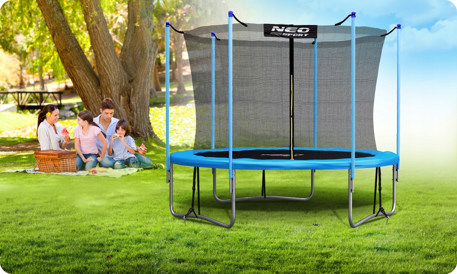 Łącznik nóg T do trampolin Neo-Sport 15 ft – Bezpieczeństwo i stabilność w Twoim ogrodzie