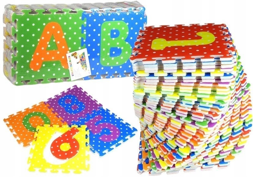 Puzzle Piankowe Kolorowe Alfabet i Cyferki 36 elementów – Zabawa i nauka dla najmłodszych