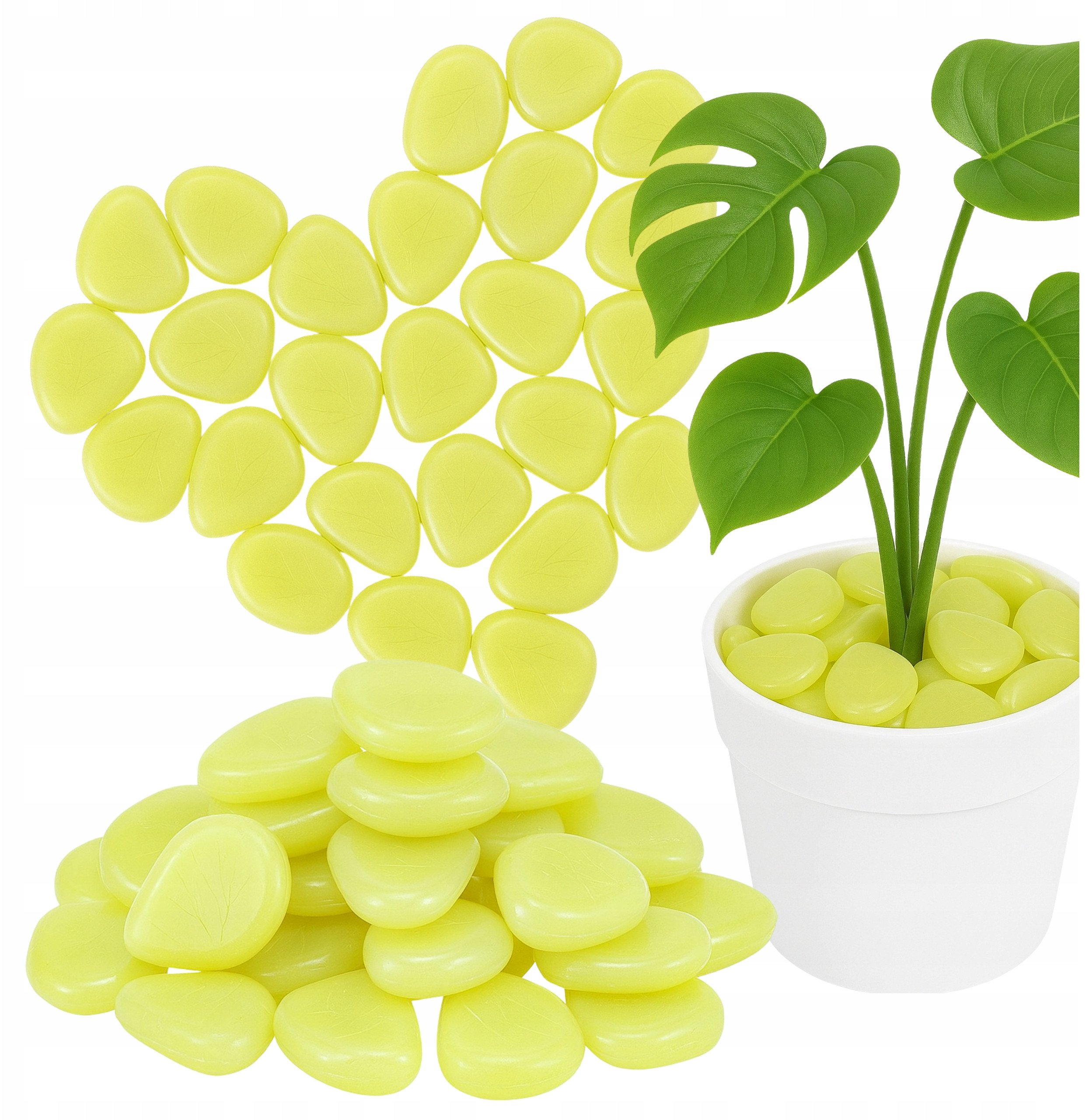 AG653D Kamienie świecące fluor żółte – Magiczna dekoracja do ogrodu