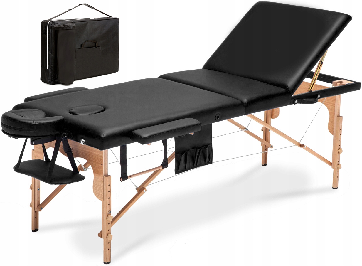 Bodyfit Stół, łóżko do masażu 3-segmentowe drewniane XXL – Komfort i mobilność w jednym