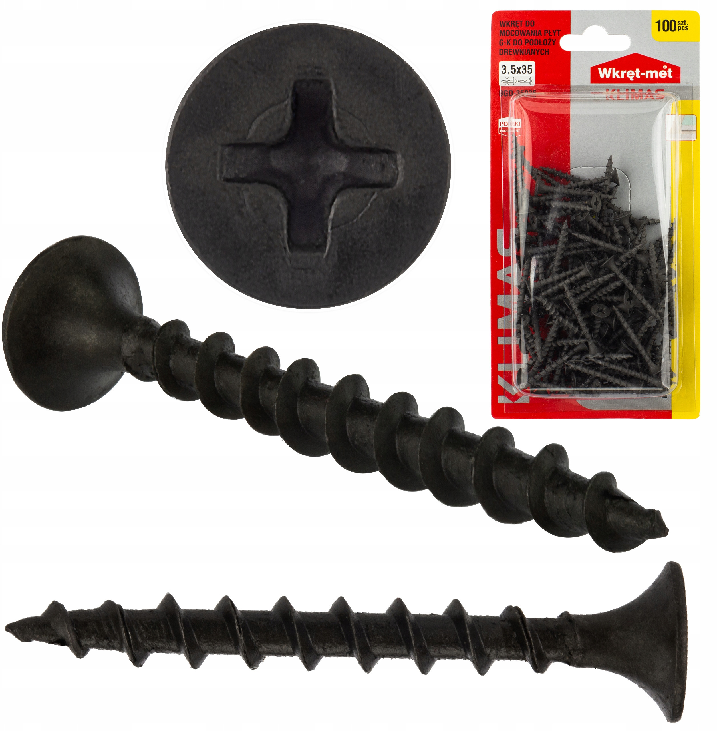 Wkręty do Płyt Kartonowo-Gipsowych BGD-35035*P100 Klimas – Niezawodne mocowanie