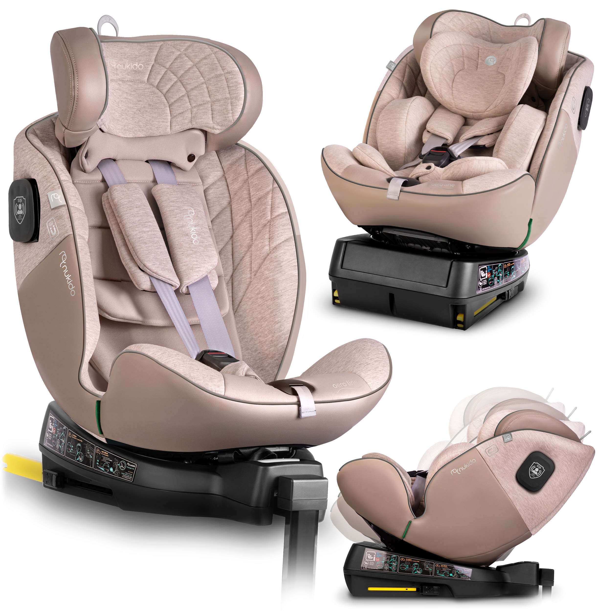 Fotelik samochodowy Aero Line beżowy 0-36 kg ISOFIX – Bezpieczeństwo i komfort w podróży