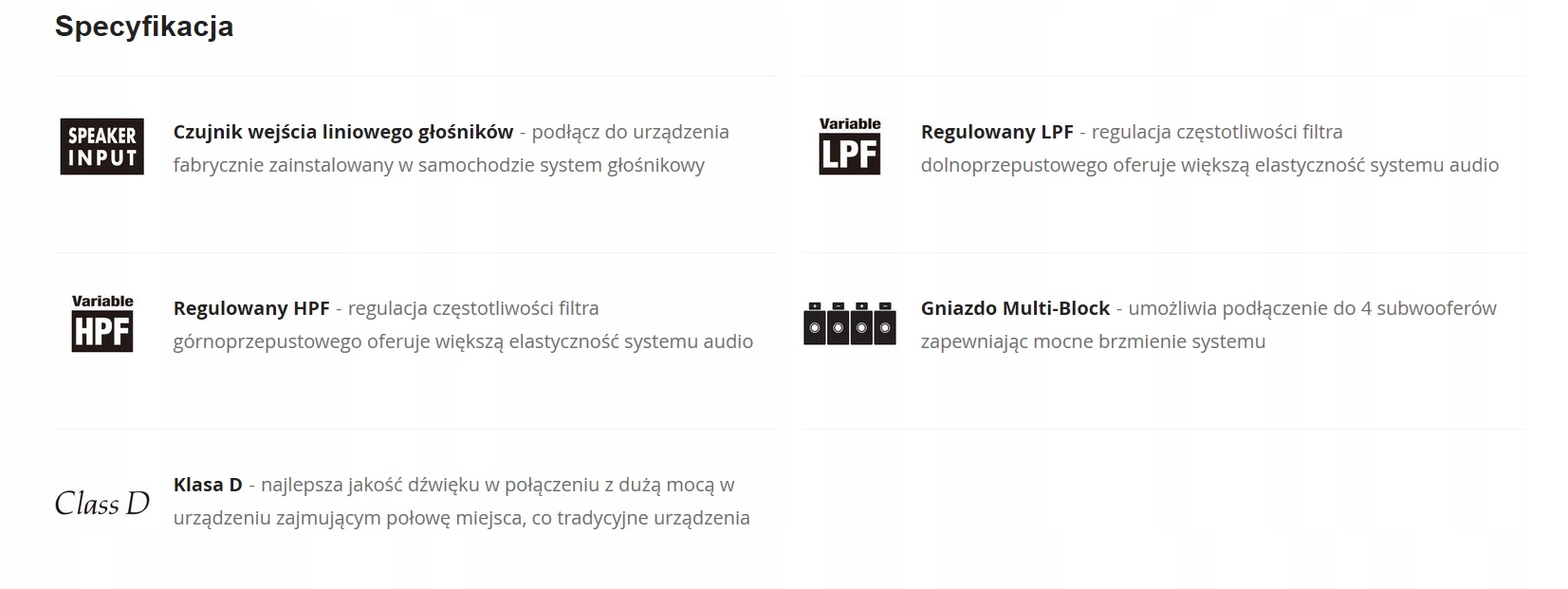 Najlepsza jakość dźwięku dzięki klasie D