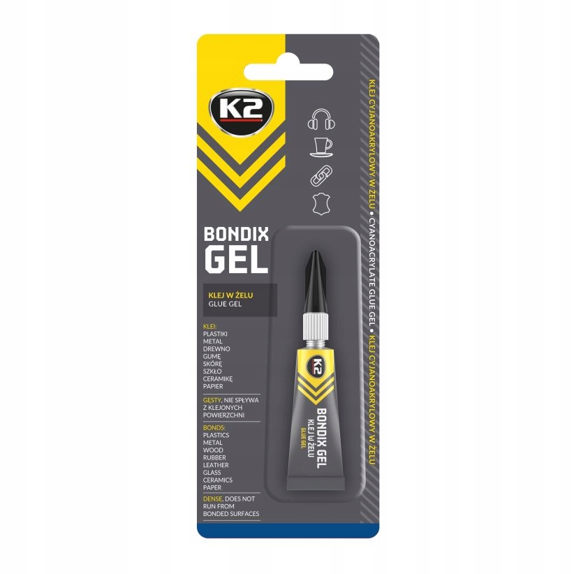 Wkłady klejowe K2 K2 KLEJ 15 SEKUNDOWY DO PLASTIKU DREWNA GUMY BONDIX GEL 3G – Niezawodny wybór do każdego projektu