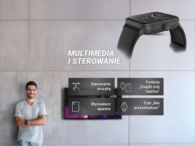 Powiadomienia z aplikacji na smartwatchu Hama 6010