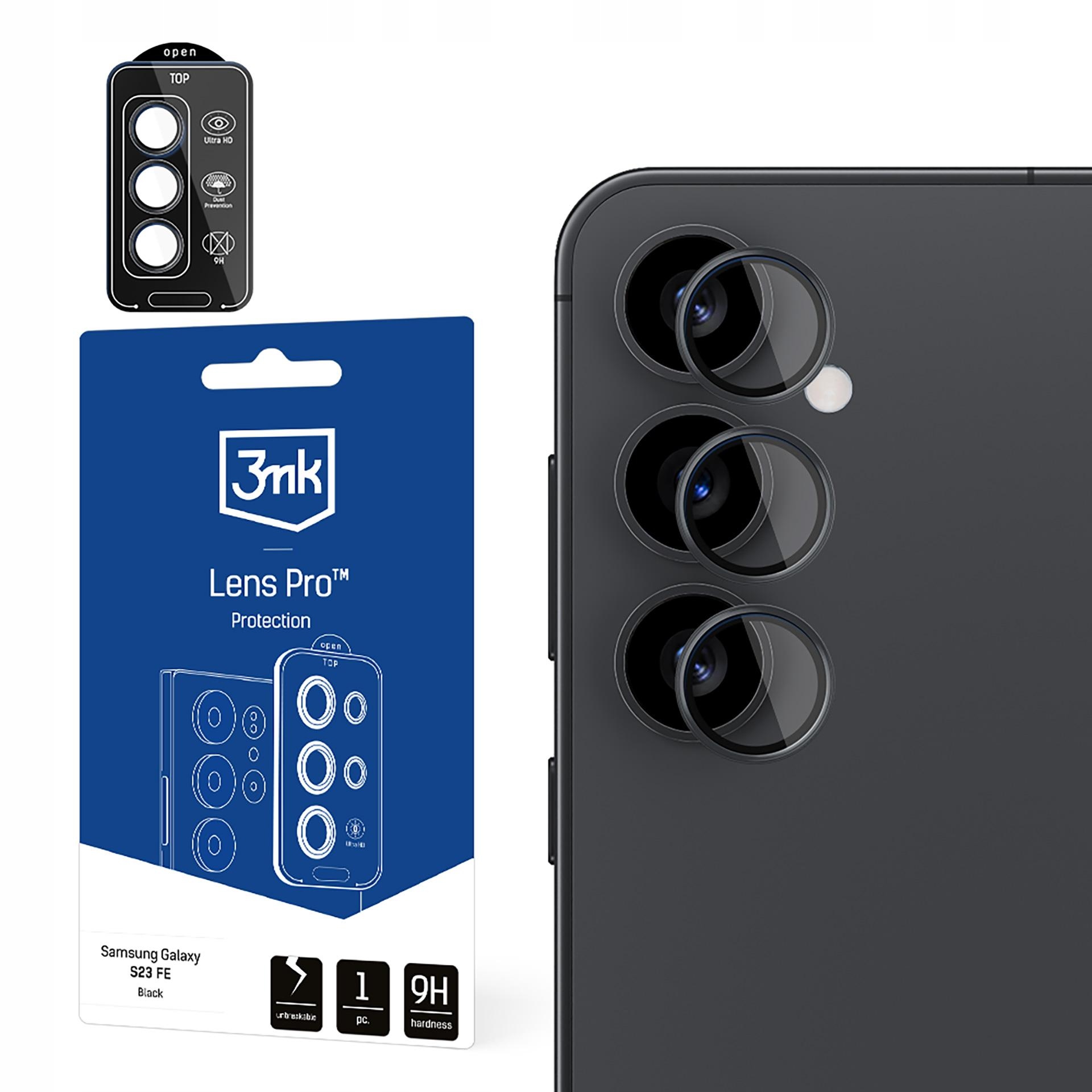 Ochrona na obiektyw aparatu 3MK Lens Protection Pro Black do Samsung Galaxy S25/S24 FE – Najlepsza ochrona dla Twojego aparatu