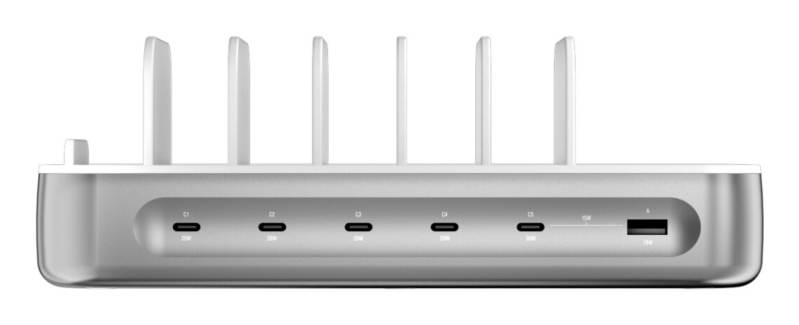 Pięć portów USB-C – Ładowanie wielu urządzeń jednocześnie