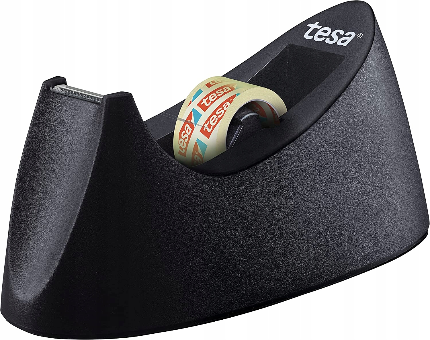 Tesa tesafilm Tischabroller Curve + 1 Rolle transparent – Niezbędny dyspenser do taśmy