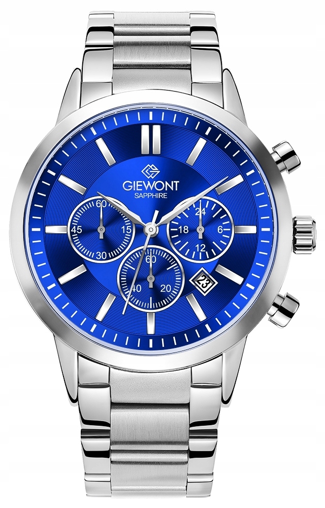 Zegarek Męski Giewont Chronograph Sapphire Srebrno Niebieski GW8510-B3 – Elegancja i funkcjonalność w jednym