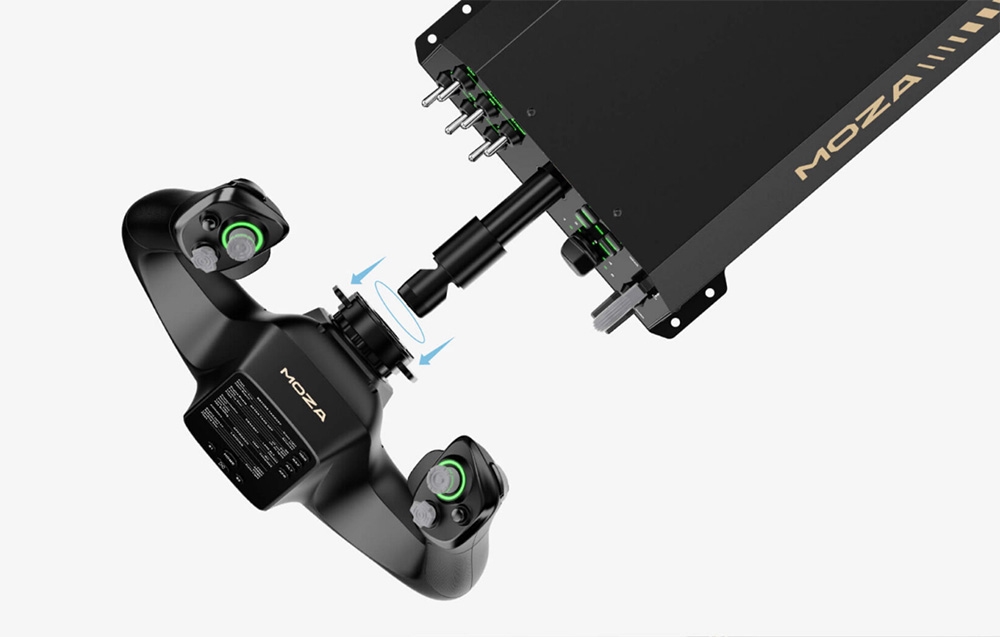 Proces montażu joysticka MOZA na bazie MOZA.