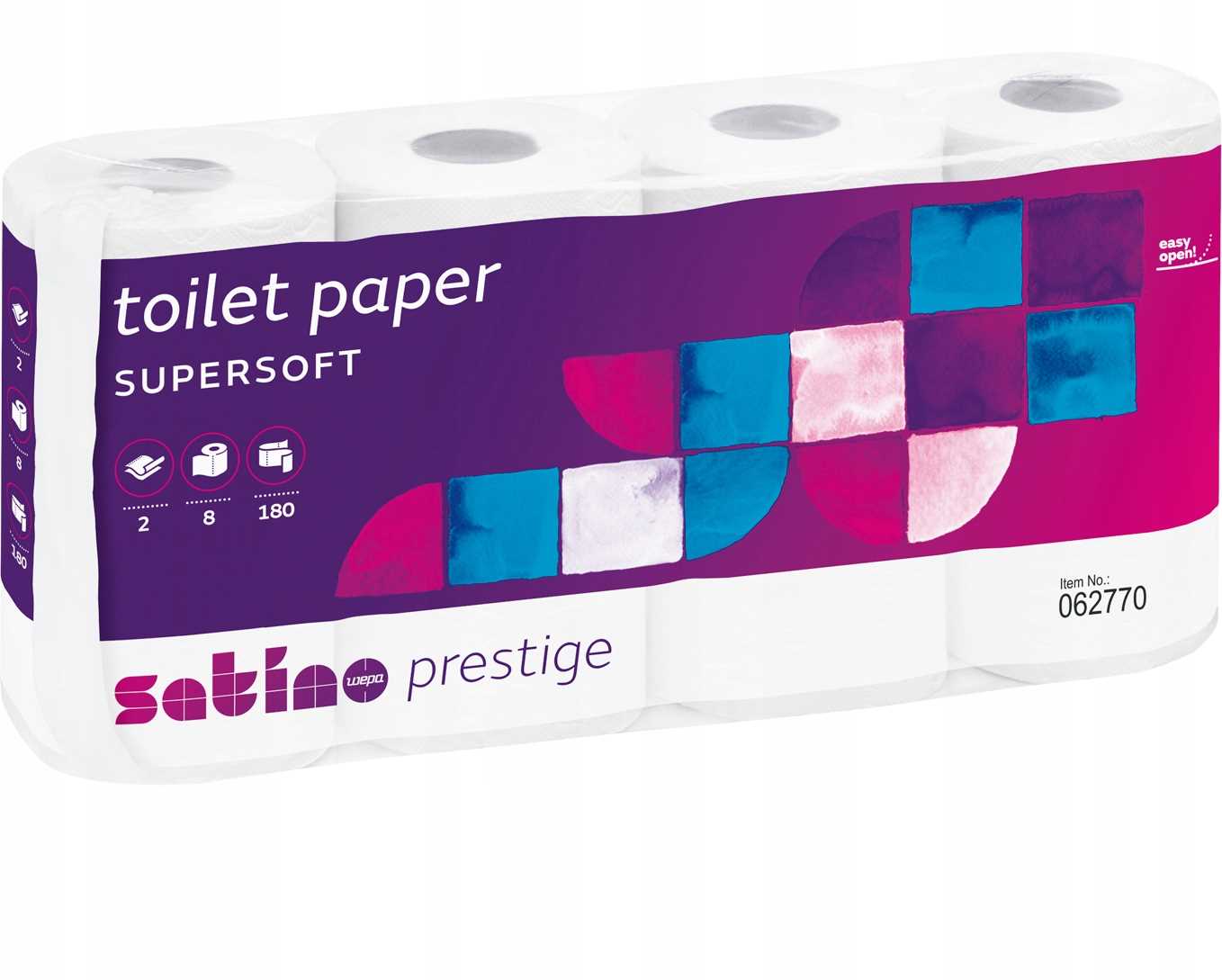 Wepa Wepa Satino Prestige - Papier toaletowy w rolce, 2 warstwy - 8 rolek