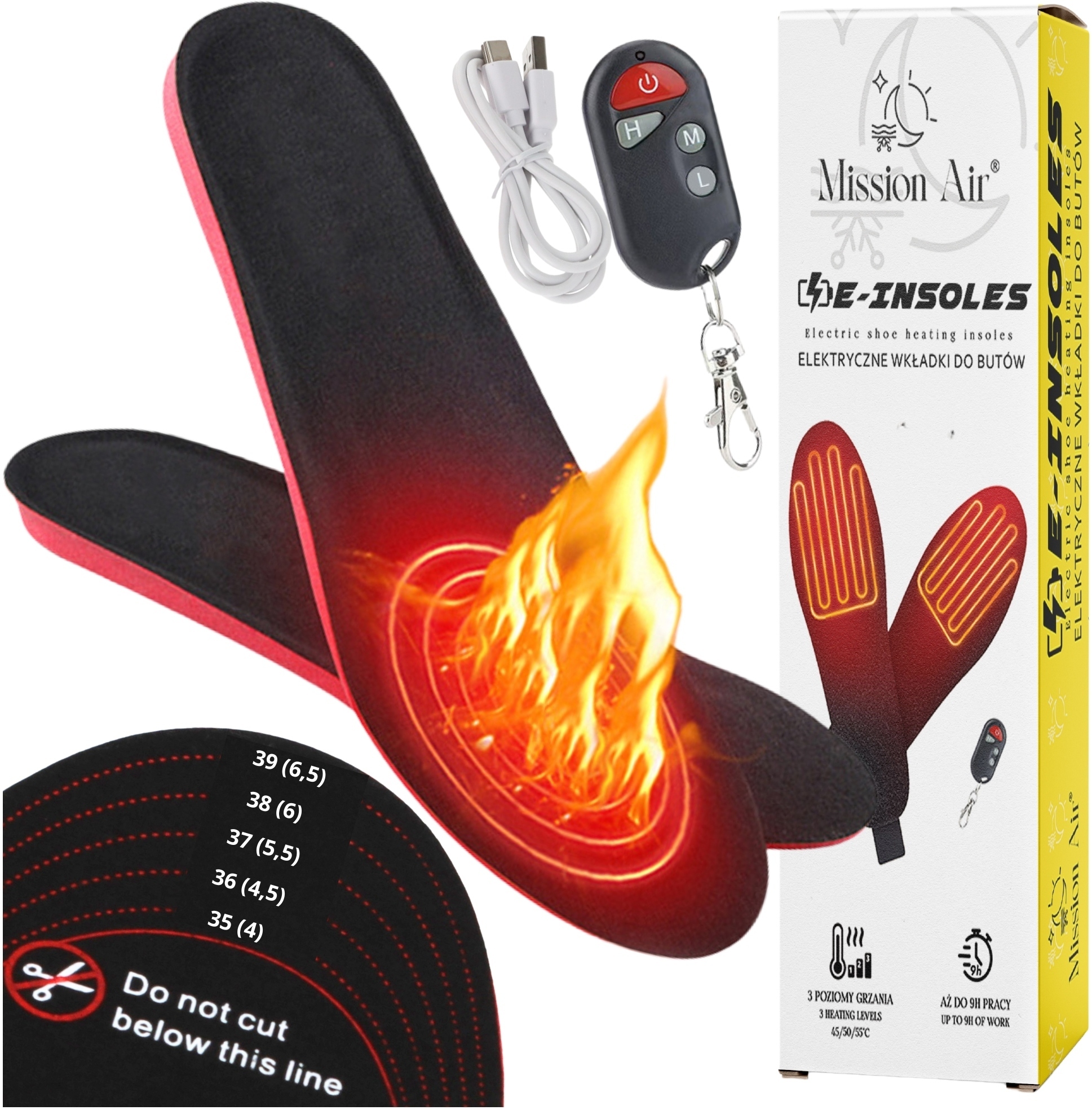 E-INSOLES – Podgrzewane wkładki do butów 35-40 – Komfort i ciepło na każdą porę roku