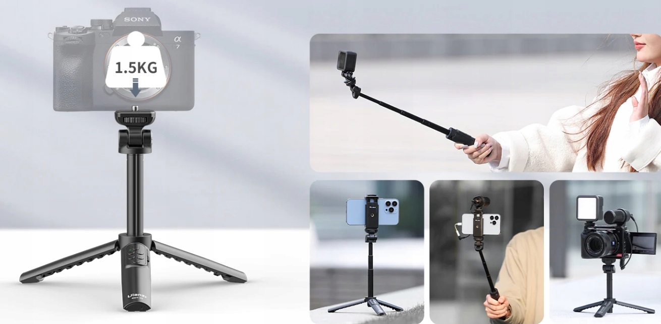 Zestaw 3w1: Monopod, Statyw Stołowy i Pilot Bluetooth