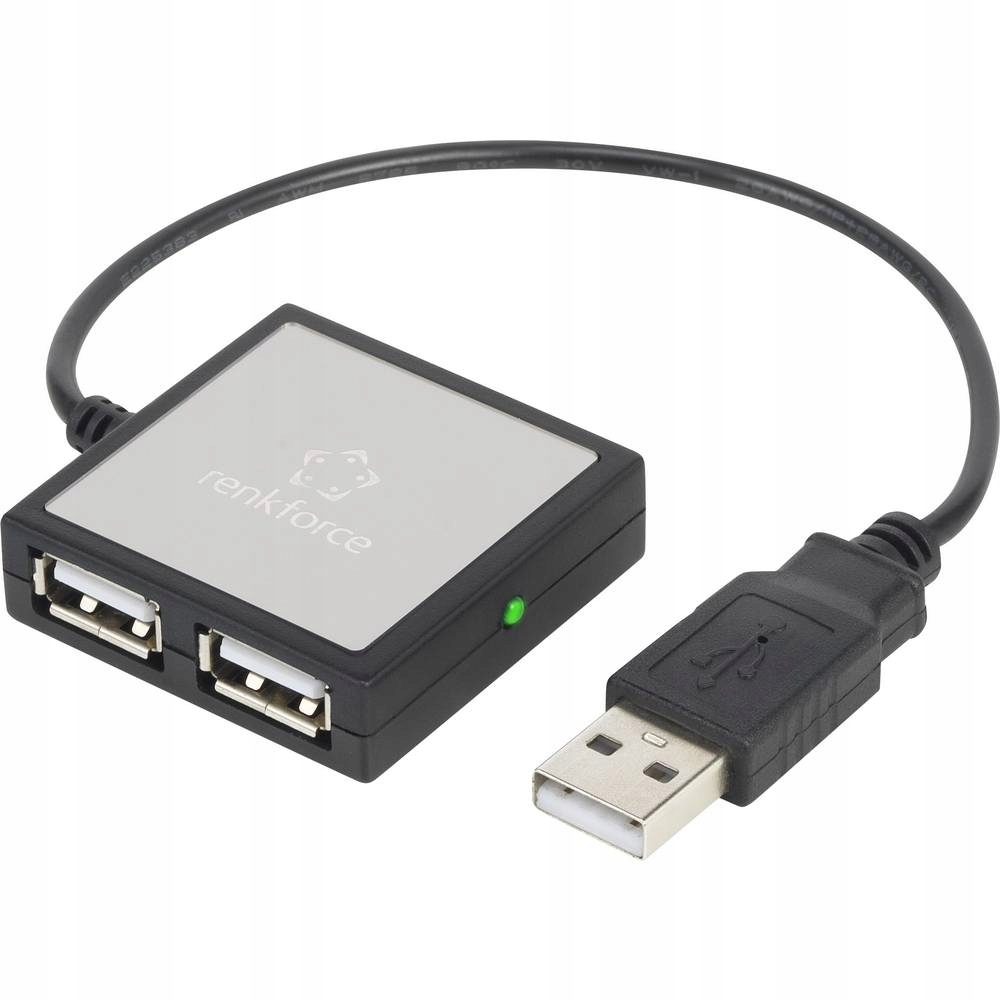 Hub USB 2.0 Renkforce 4 porty srebrny – Kompaktowe rozwiązanie dla Twojego laptopa